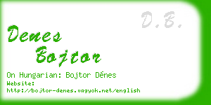 denes bojtor business card